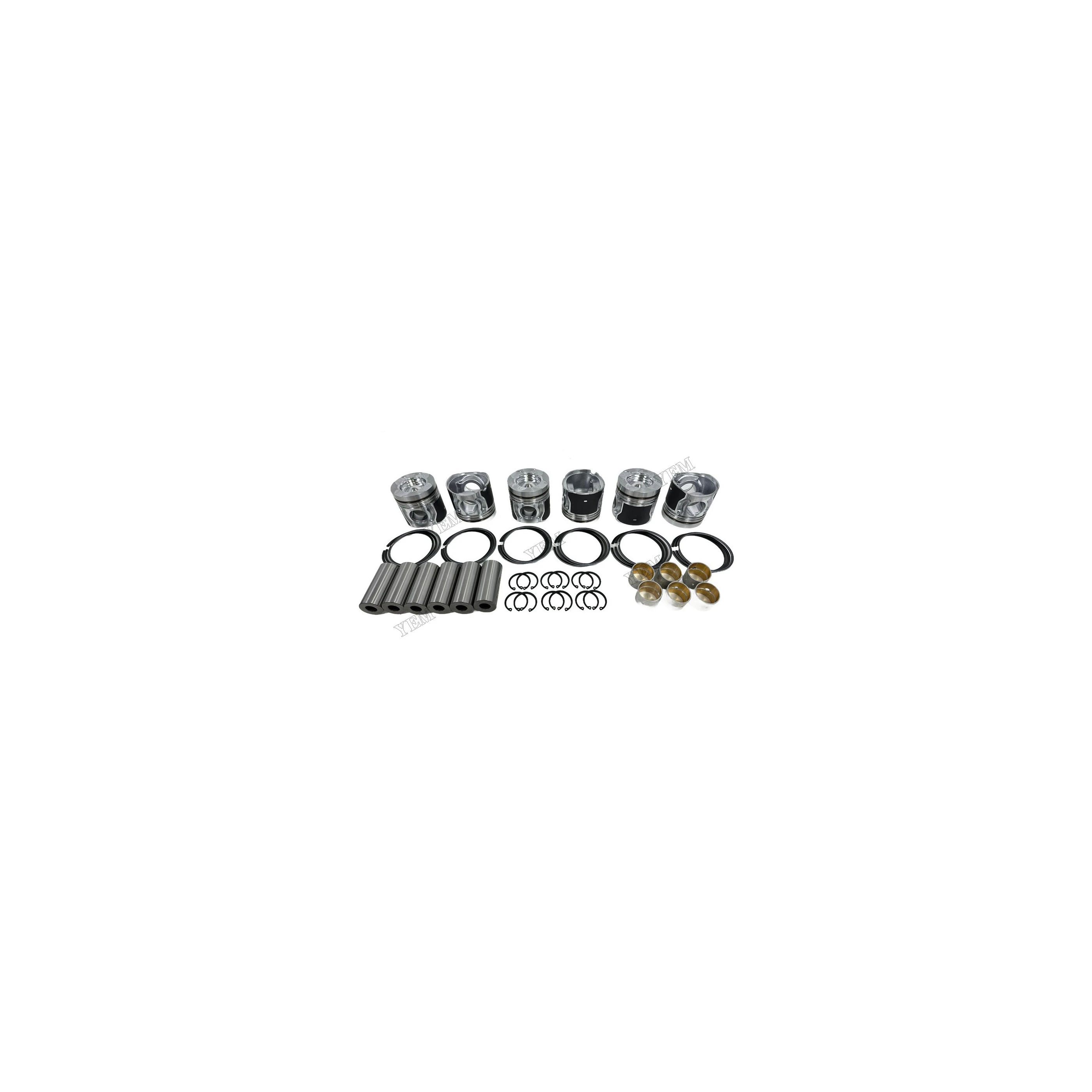 DL08 Pistons Set With Cylinder Rings Fits for Doosan / for Develon Heavy Duty Engine Parts