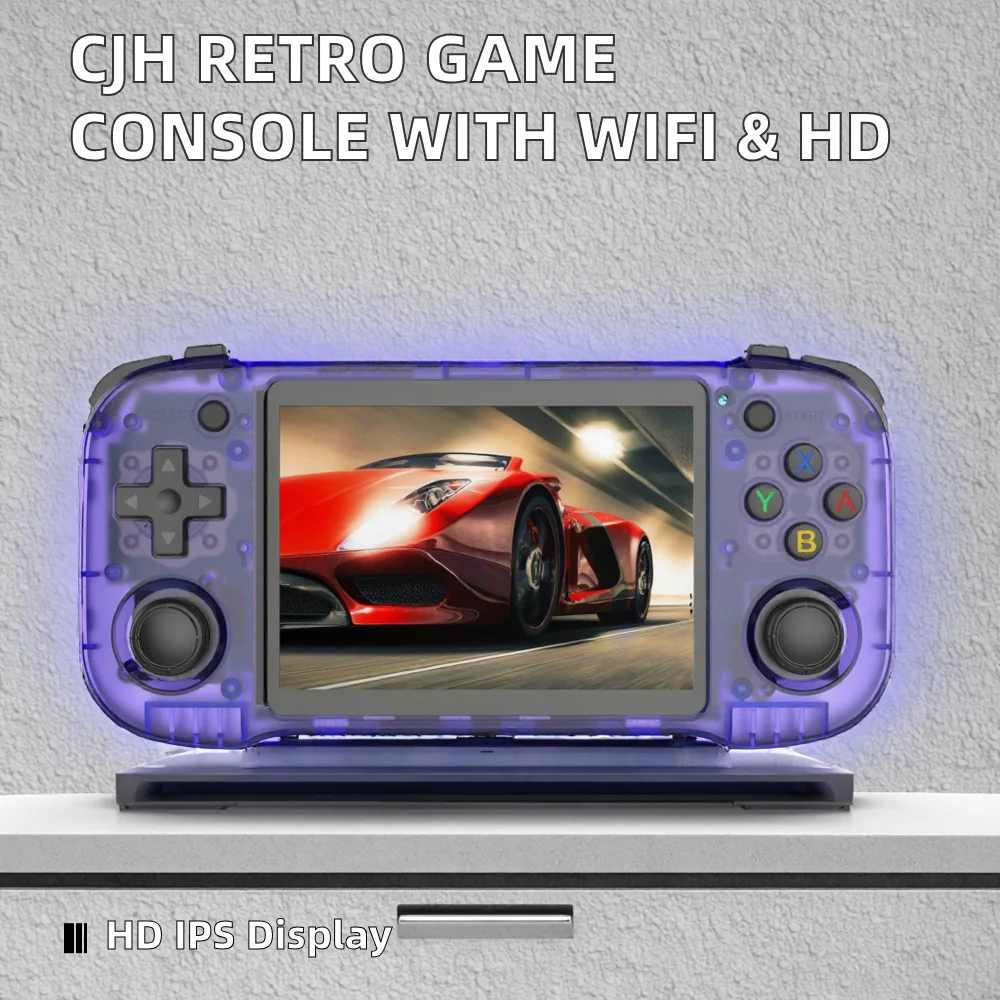 R46H – Console De Jeu Portable Rétro – écran IPS HD 4,5 Pouces – Système Linux Open Source – 64 Go – Noire