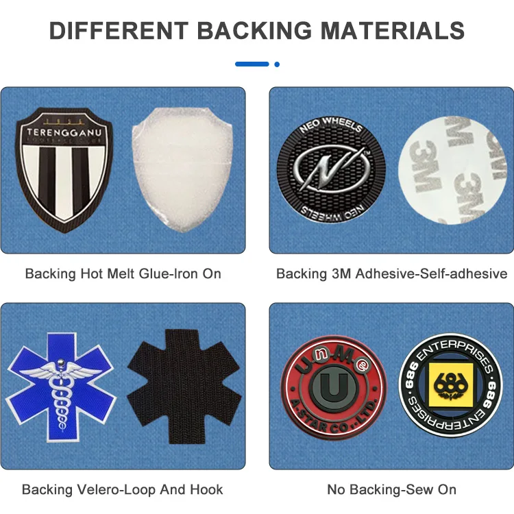 Manufacturer Custom Embossed 3D Rubber Patch Uniform Clothing Iron on ...