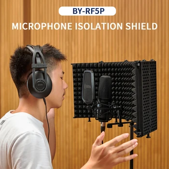 BOYA BY-RF5P Foldable Portable Microphone High-density Foam Reflexion Microphone Isolation Shield for Recording Live Stream detail image