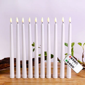 Long Plastic LED Candle Stick Battery Operated Led Taper Flameless Candle With Remote Control