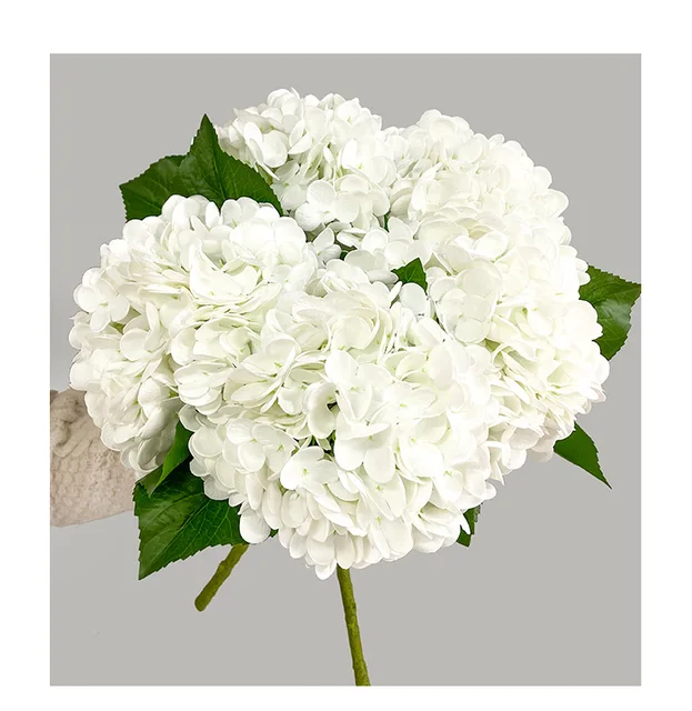 Home Decor Real Touch Hydrangea Flower Bouquet White Pink Handmade Latex Hydrangea For Floral Arrangement