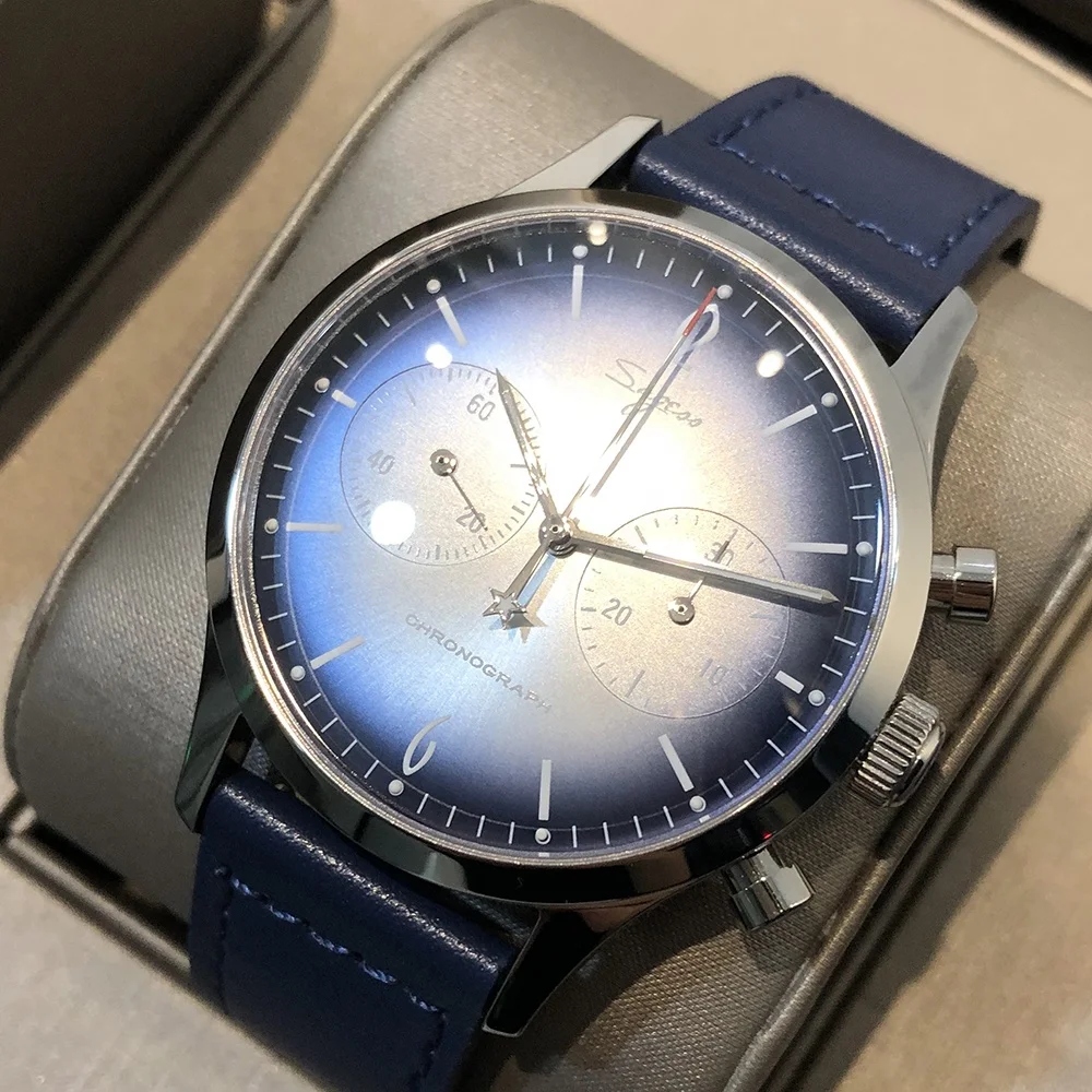 Rts Stock Drop Ship Luxury 3atm Classic Business Seagull St 1901 Chronograph Hand Winding Mechanical Movement Watch Man for Sale