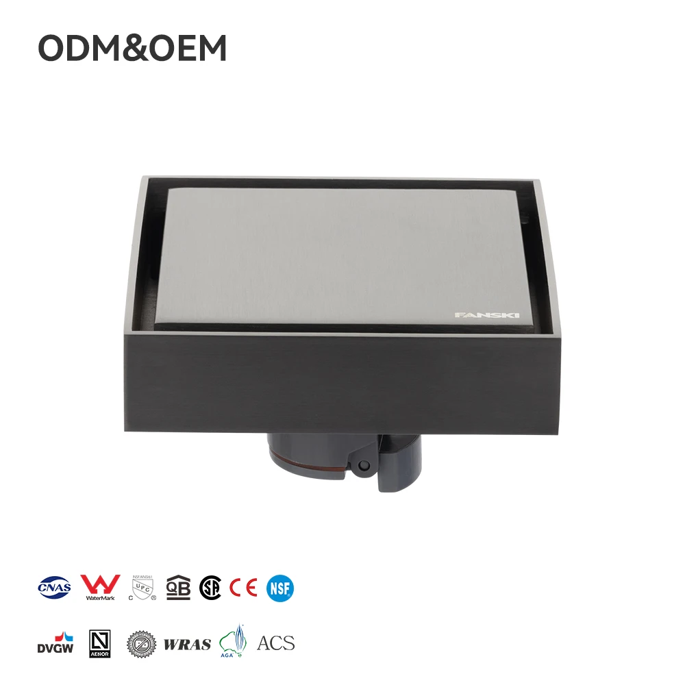 Kvadratni odvod za tuš kabinu od nerđajućeg čelika, Umetak za pločice, Odvod za pod, Sprečavanje mirisa, Rešetka za kupaonicu, Ulov za kosu, Cijedilo za kuhinju