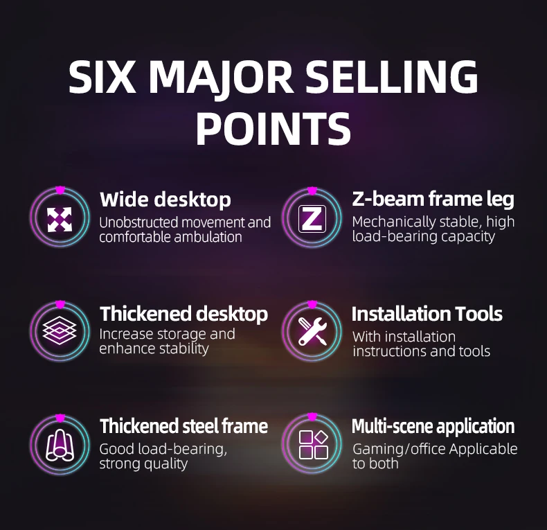 Factory Wholesale Gaming Chair And Table Set Computer Desk Gaming Table