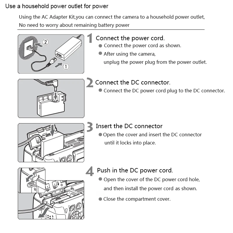 Continuous Power Supply Full Decoding Camera Power Adapter ACK-E6 ACKE6 For Canon R5 R6 7D 6D 5D Mark II III IV manufacture