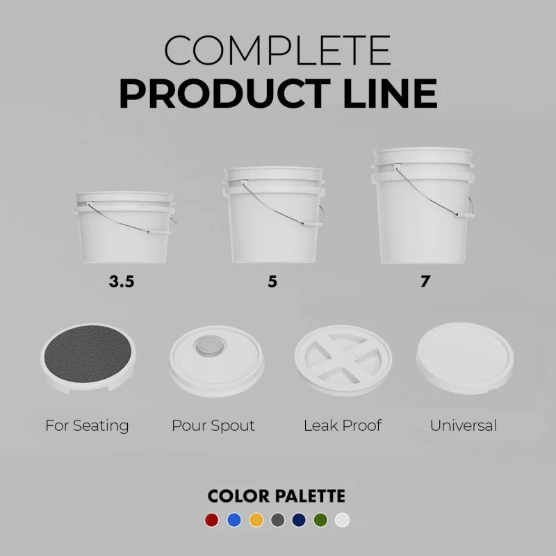 High Density Polyethylene Tamper Evident Lightweight Food Containers 3.5g Gallon Printed Plastic Buckets for Shea Butter