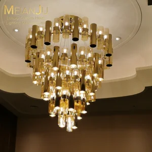 Zhongshan Premium Chandelier Pendant Light Modern Multi-Layer Stainless Steel Lamp Light Fixtures Luxury Indoor Hanging Hotels