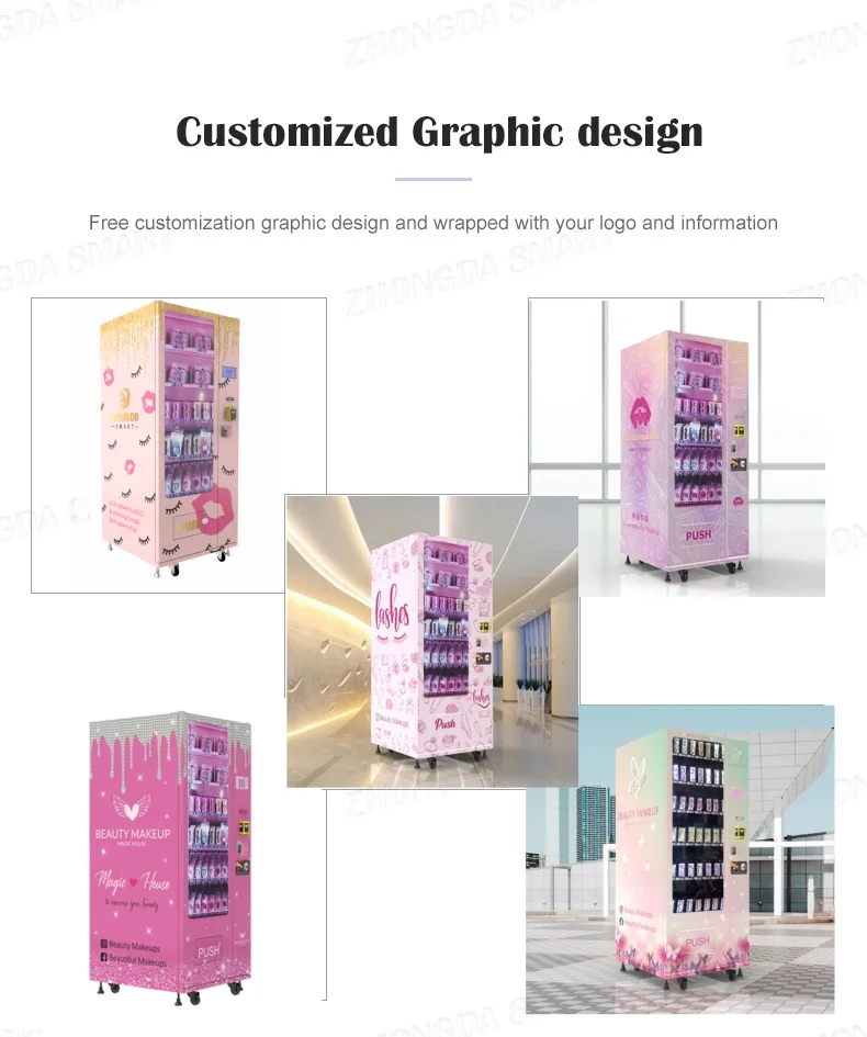 Custom Design Press-on Nail Vending Machine for Cosmetics with LED Illuminated Display