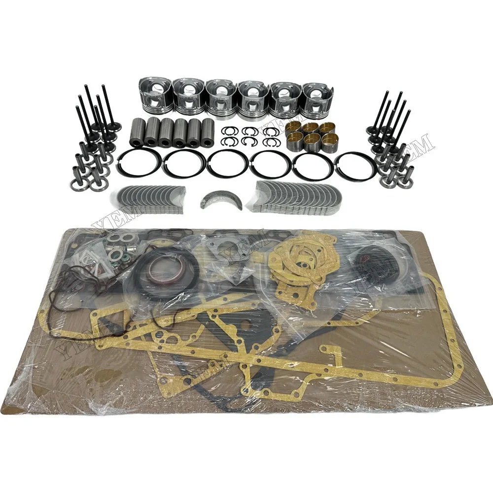 Overhaul Kit With Piston Rings Bearing Valves Full Gasket Set Fit for Hino W06D Engine Parts