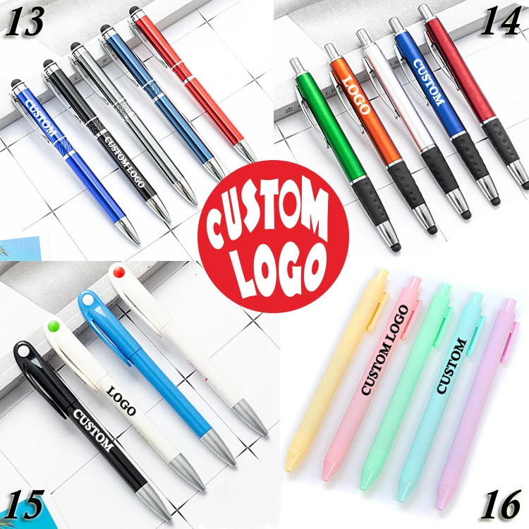 Personalized With Logo Print Ball Point Pen Advertising Cheapest Promotional Pen Gift Custom Plastic Metal Custom Ballpoint Pen
