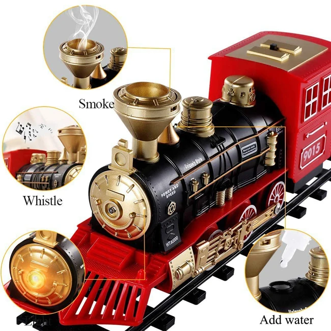 Classique electrique Smart Vapeur Classique Locomotive Fret Telecommande  Train DIY Assembler Modèle Jouet pour Enfants Cadeau, Style A