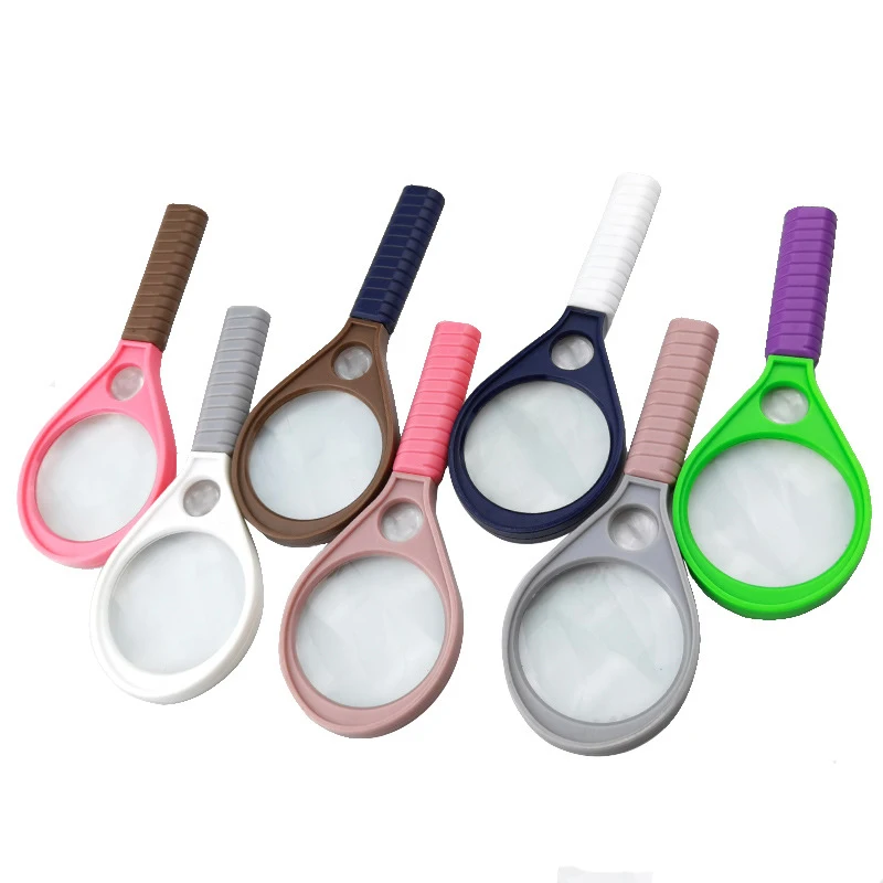 Porket Compact Portable 3X Magnifying Glass Small Colorful Regular Simple Design for Seniors Reading Made of Plastic
