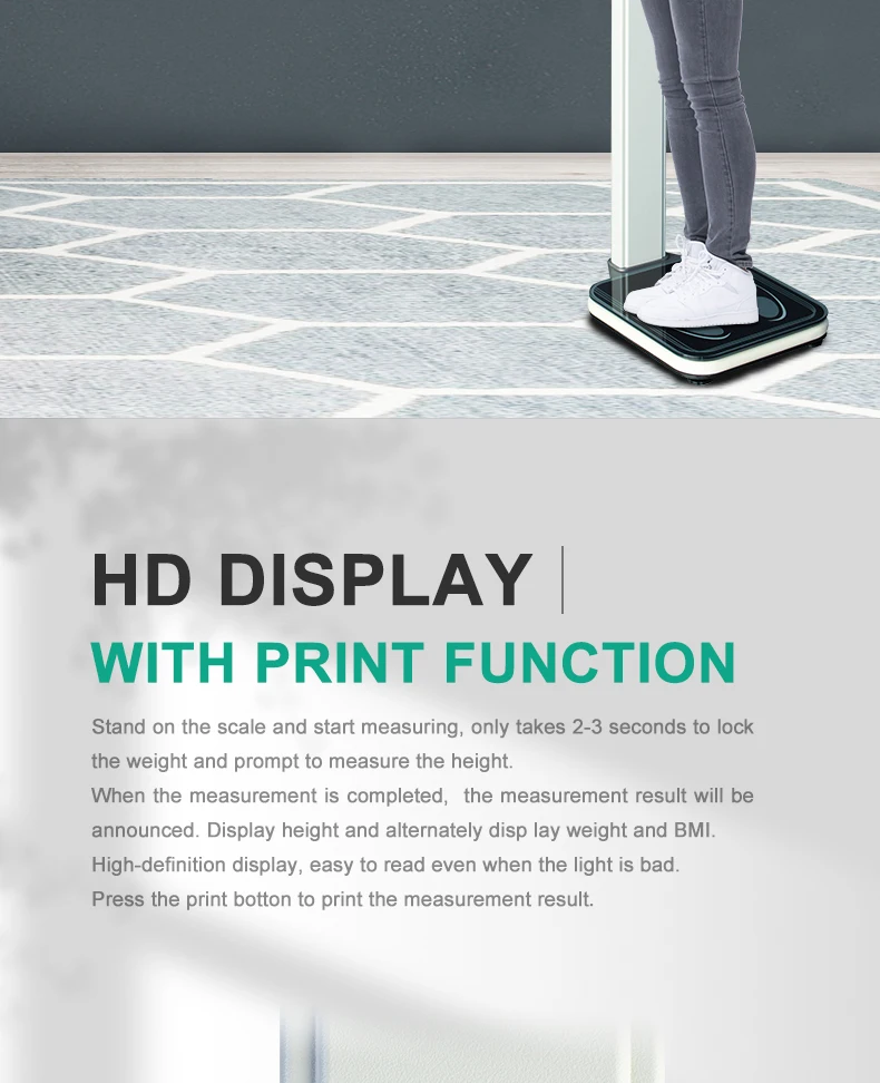 Household Electronic Weight Scale With Height Measurement Digital Body Scale Height Weight Bmi