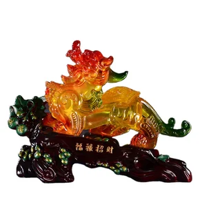 SJLIULI NEW Resin China Oriental Pixiu Statue Sculpture Feng Shui Decor Ornaments Carving Craft Money