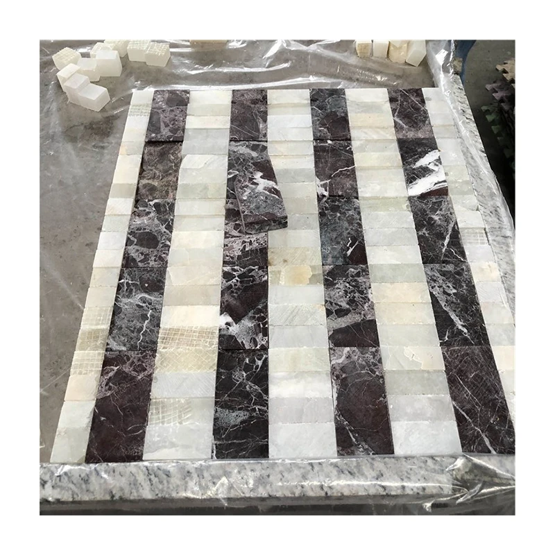 Tile floor designs White Onyx Marble and Rosso Levanto Red Marble Water-jet Pattern Tiles Design