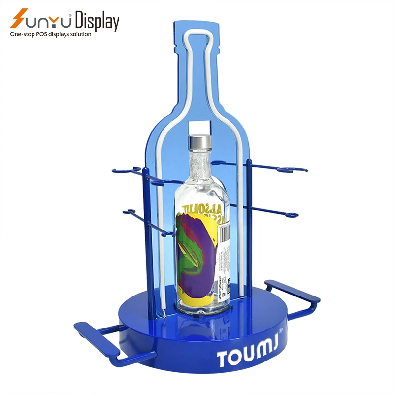 Sunyu  Customized New Design Wine Bottle Display Stand Whisky Bottle Holder for Shop Use