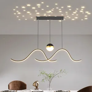 JACKSUN Minimalist Restaurant Pendant Light Modern Long Pendant Lamp Creative Linear Design Cafe Bar Counter Lighting