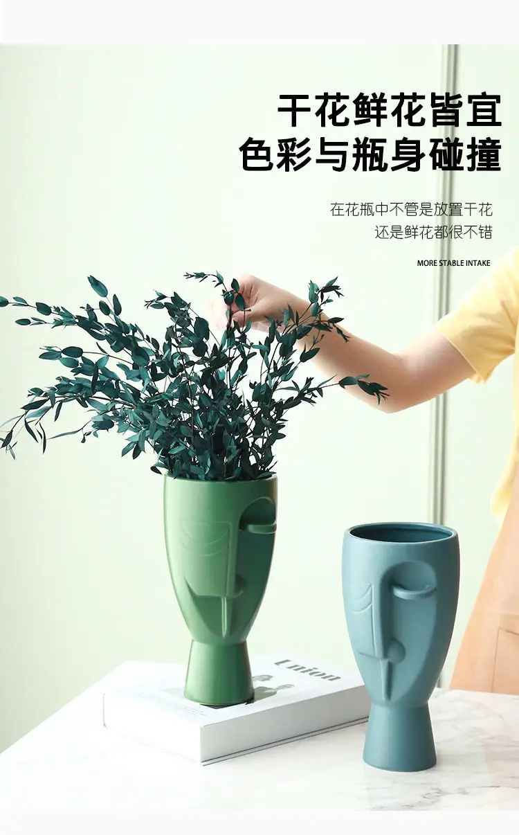 Nordic Creative Flower Glass Vase Art Narrow neck Silver Gradent Plant Holder