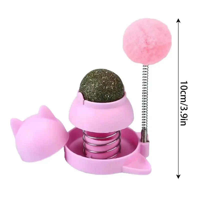 Catnip Wall Toys Rotatable Cat Licking Balls Edible and Healthy With Spring Ball Catnip Bubbles Lickables for Cats Catnip Ball