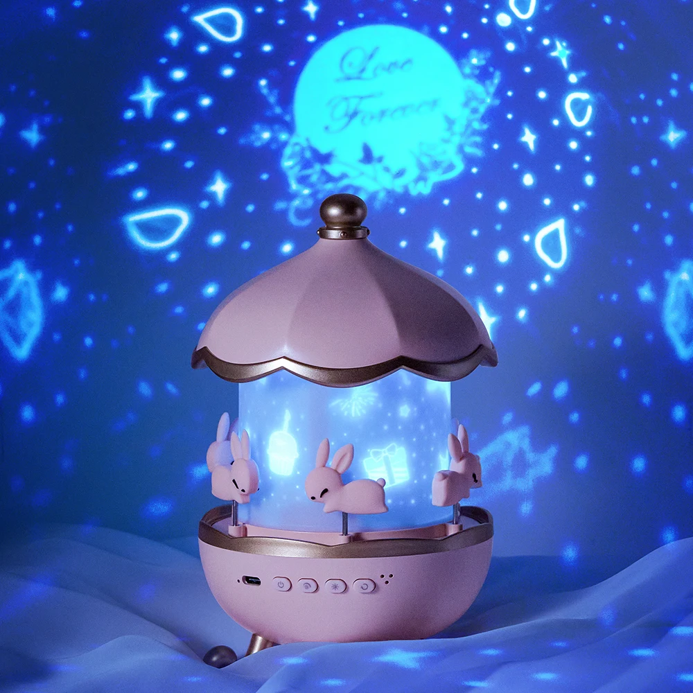 Christmas Star Sky Projection Lamp Creative Atmosphere Lamp Projector Birthday Gift White Noise and  Night Light