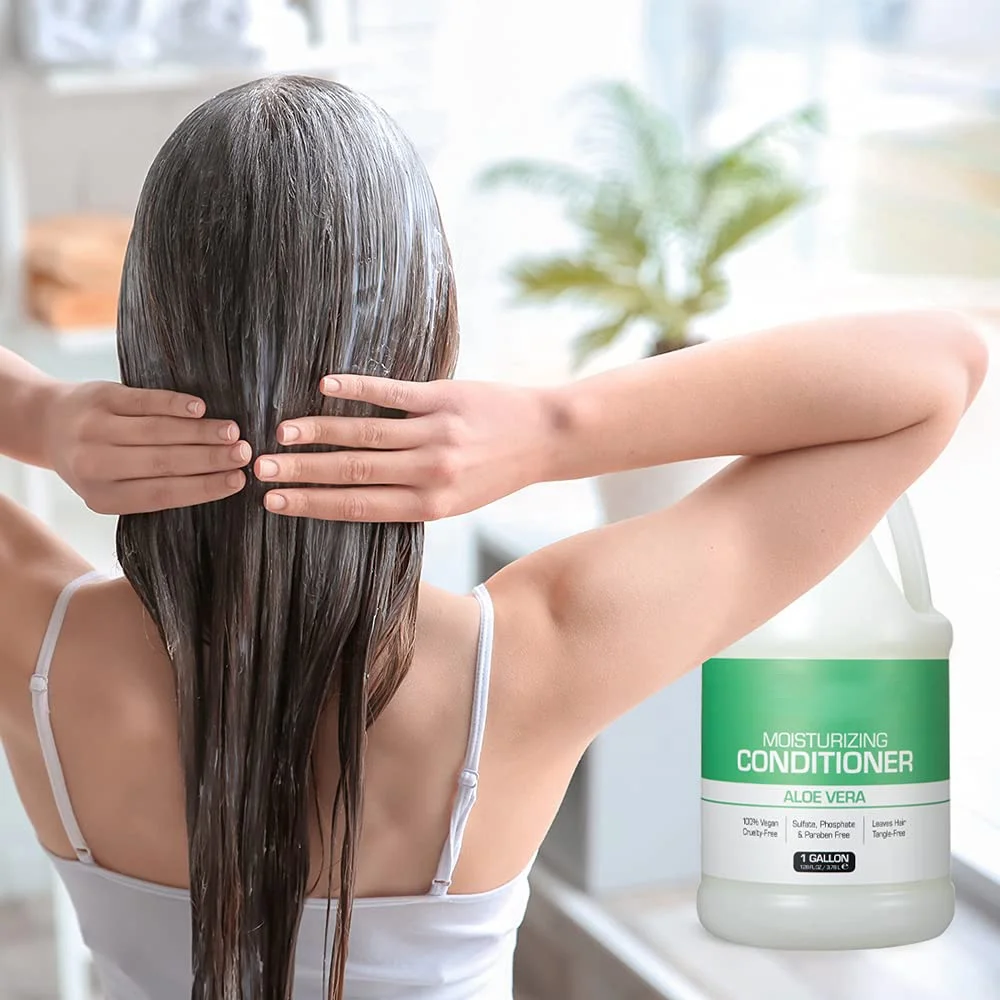 OEM Custom Gallon Shampoo and Conditioner Set for Dry Hair, 100% Vegan Natural Plant Ingredients Aloe Vera Scent
