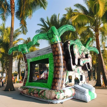 High Quality Coconut Tree Inflatable Jumping Castle for Children Custom Size Commercial Use Factory Prices