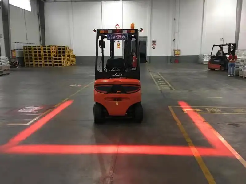 Red Zone Forklift Safety - Warning Lights for Pedestrians