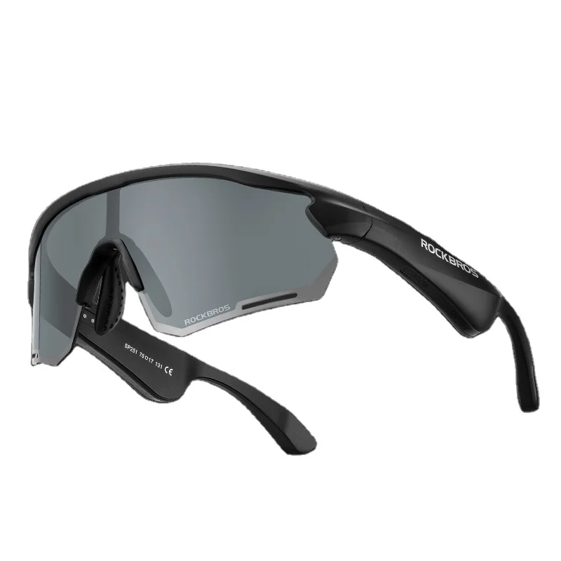 ROCKBROS Lunettes De Cyclisme Polarisées Photochromiques Sans Fil Bluetooth Lunettes De Soleil Hommes Femmes Sports De Plein Air UV400 Lunettes Cyclisme Oeil