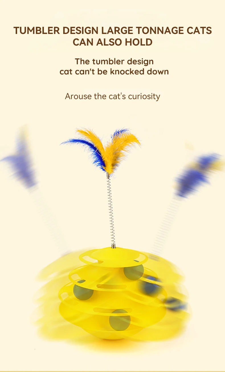 New Cat Toy Interactive Three-layer Cat Turntable Track  Self Hi Toy Cat-teasing Stick  Wholesale factory