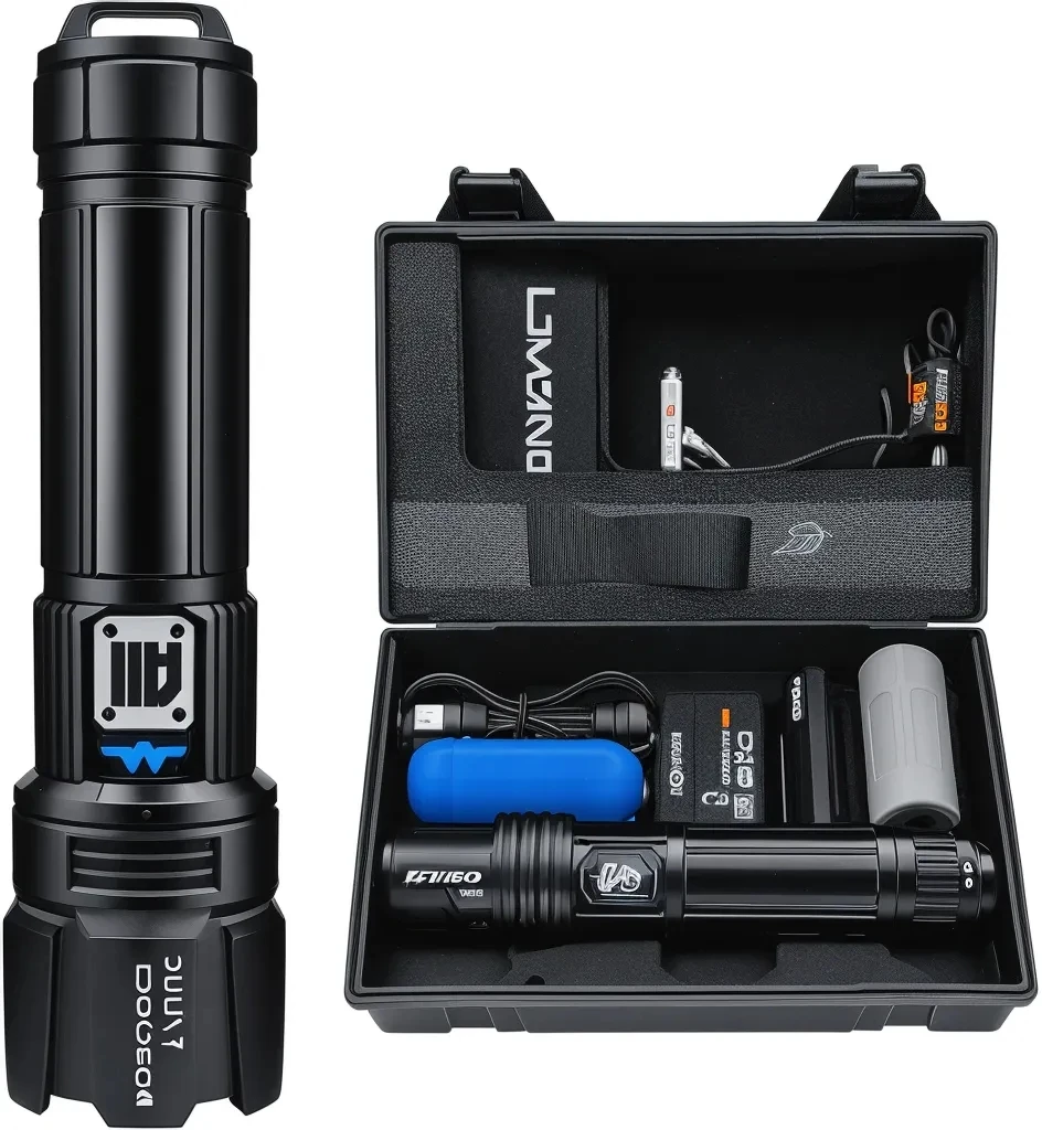 Super Brightness 7 Modes Zoom Rechargeable Electric Detonator Led Flashlight Torch Light Zoomable Long Range