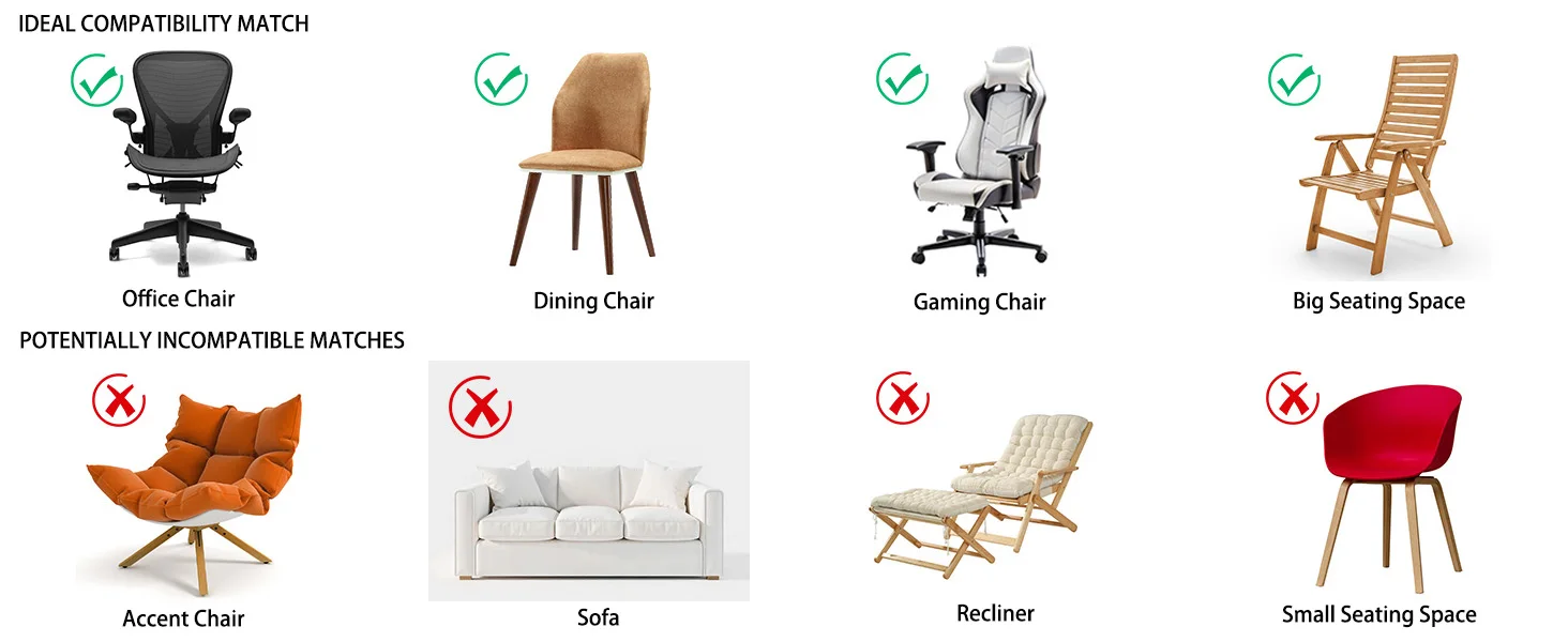 Office Chair Lumbar Support Cushion Relieve Back Pain Improve Posture Memory Foam Seat Back Seat Cushions & Pillow for Chair
