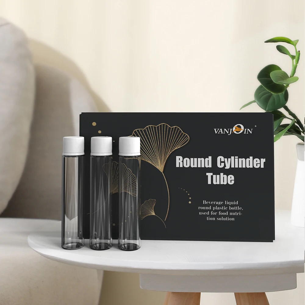 15ml 20ml 25ml Mini Shots Energy Drink Bottle Custom Label White Color PET Tubes Mini Tubs Bottles