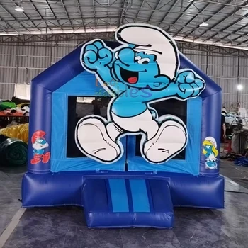 Commercial Grade Pvc Outdoor 3x3m Blue Inflatable Cartoon Elf Character Bouncer Jumping House Castle for Sale