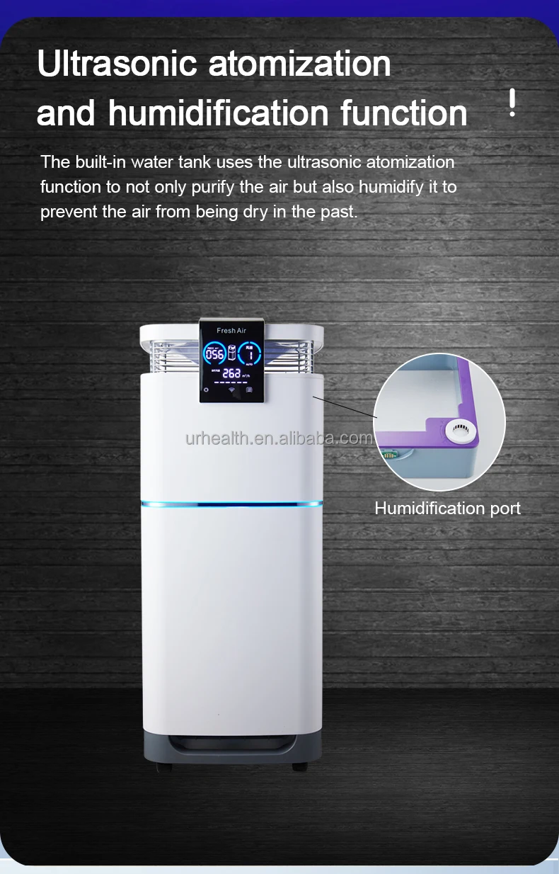 Air Purifier With Humidifying Function Activated Carbon Purifier Commercial Intelligent Hepa Filter Air Purifier Cleaner