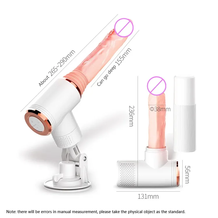 Handsfree Automatische Dildo Massage Gun für Frauen in Schwarz/Weiß