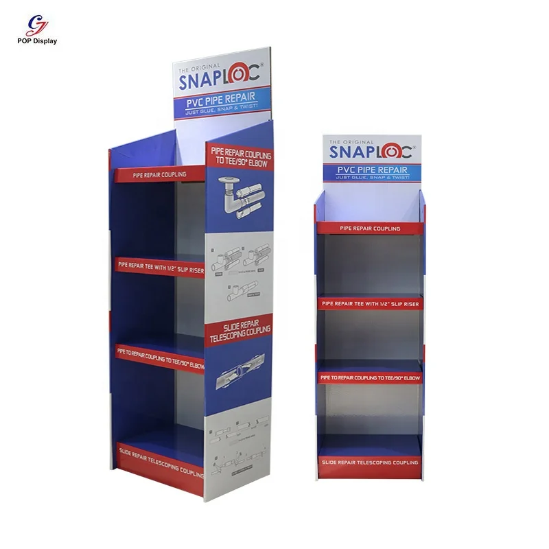New Design Customized DIY Cardboard Pallet Display Rack Retail Promotional Floor Pos Shelving Paper Display for Pipe Glue Stand