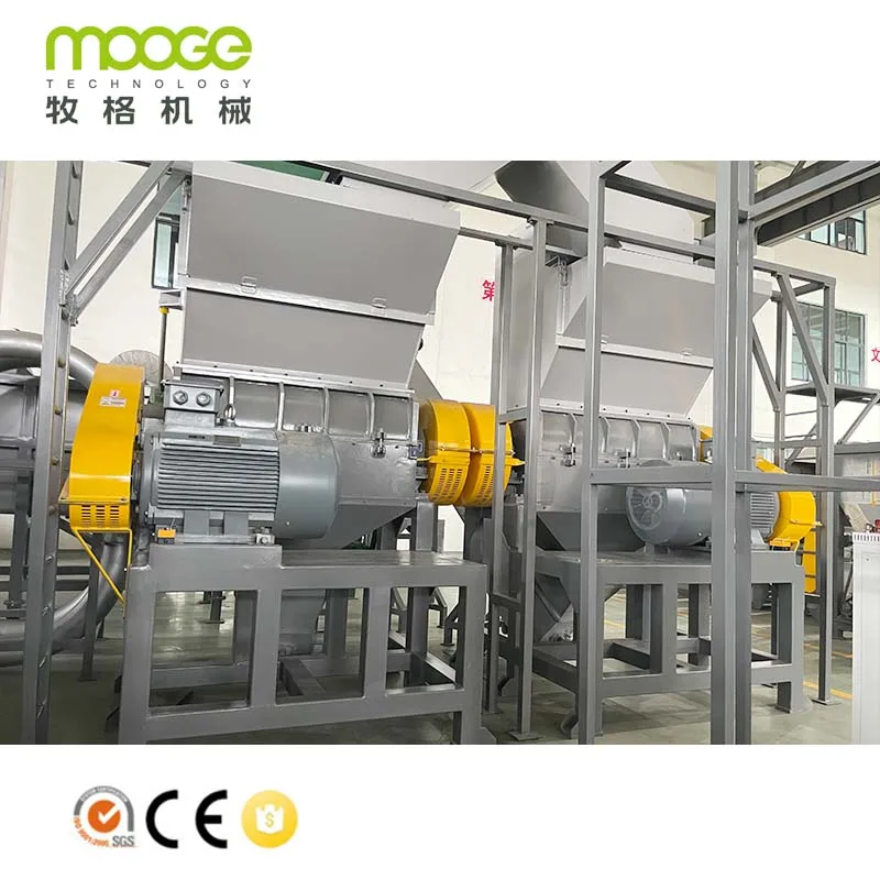 MOOGE PET Bottle Plastic Crushing Washing Drying Line / Waste Plastic Recycle Machine