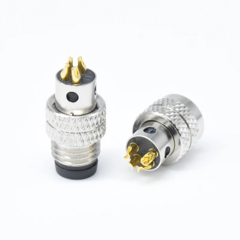 Industrial Automotive M8 4 Pin A Code Waterproof IP67 Connector Solder Type Male Female M8 Modable Connector Plug