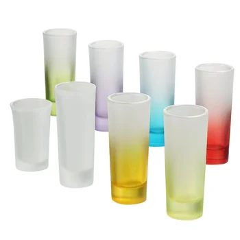 2oz thick-bottomed white glass bullet cup Cup 1904 spray color gradient color printing logo small glass
