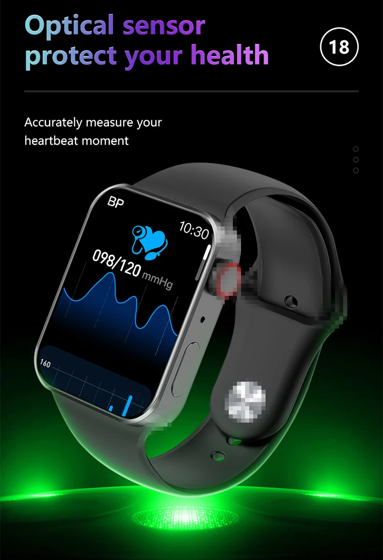 Ws008 2022 New Arrival Series8 Color Full Touch Screen Fitness Tracker