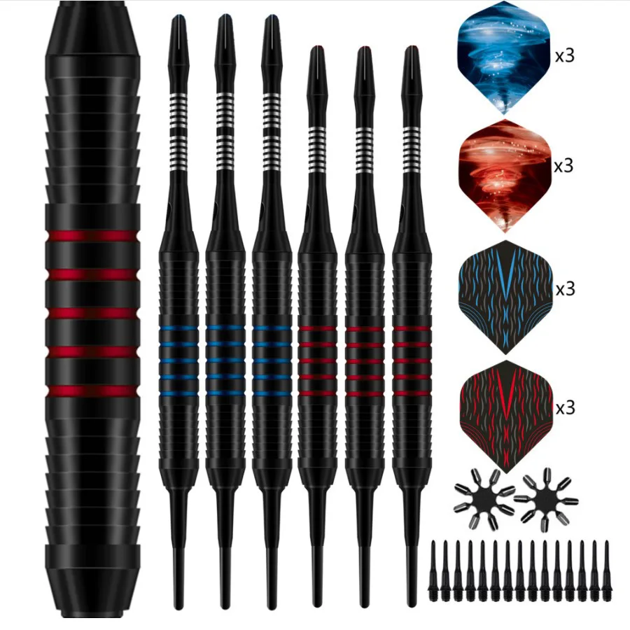Hvile hale Ruckus Wholesale 6 pieces packed black red color Soft tip Dart Iron Dart set with dart  Flights Shafts sharper From m.alibaba.com