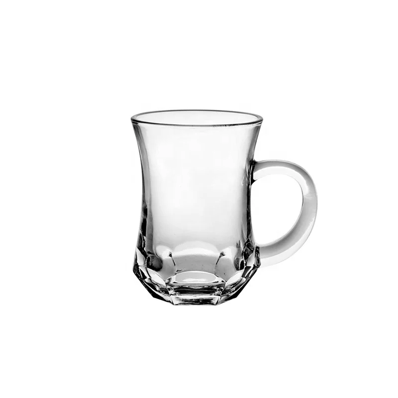 140ml 5oz Multi Sizes Clear Royalex Glass Tea Cup Turkish Cay With Handle Tumbler Classic Coffee Drinking Mug Tea Glass Mug