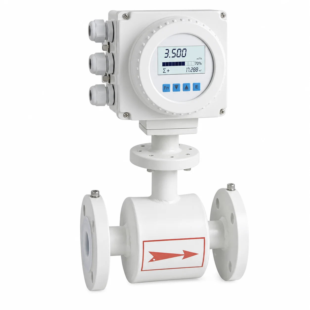 High Accuracy 0.5% Industrial Flanged Electromagnetic Flow Meter DN25-DN150 4-20mA RS485 Pulse Magnetic Water Flowmeter FMC240