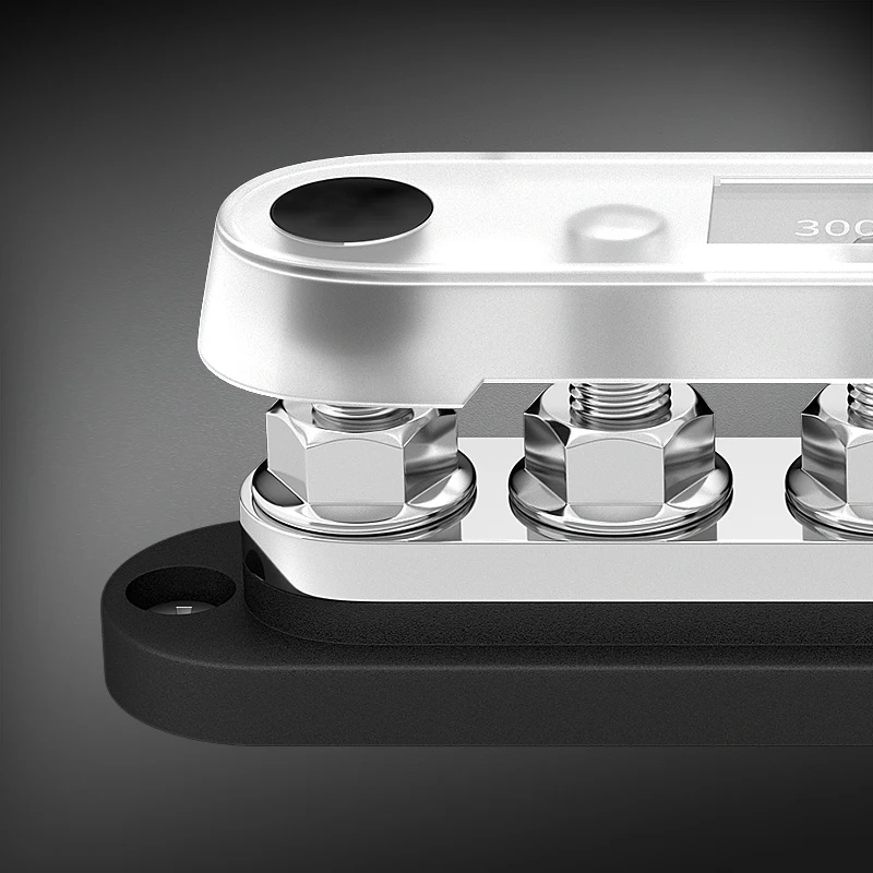 300A Negative Bus Bar 12V Distribution Block 6 X 3/8" M10 Terminal Studs 48V DC - View #5