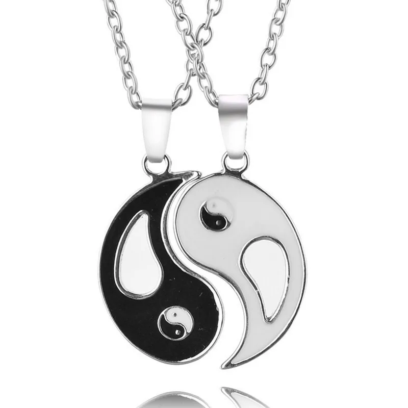 Fashion Best Friend Necklace For 2 Pcs/set Love Couple Pendant Tai Chi ...