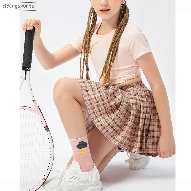 High Waist Pleated Plaid Printing School Uniform Girls -12 Years Kids  Tennis Clothes Cute Tennis Outfits