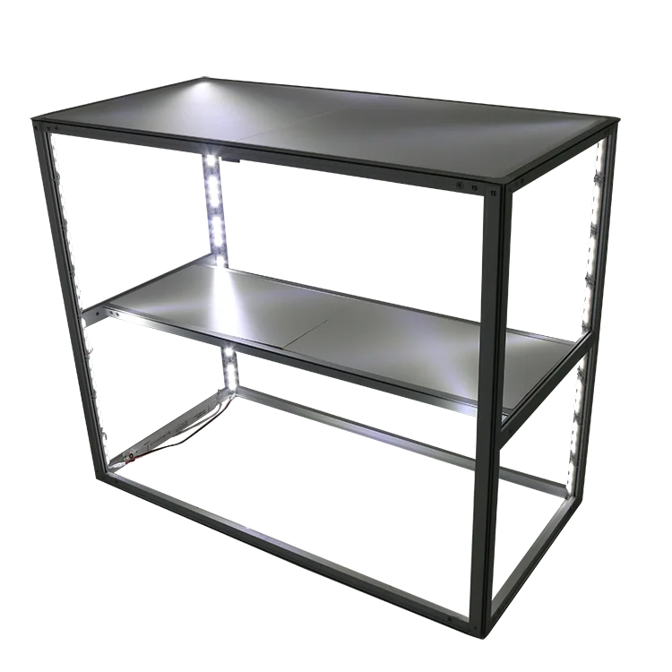 8ft custom logo aluminum showcase portable grocery advertising display booth equipment exhibition trade show counter