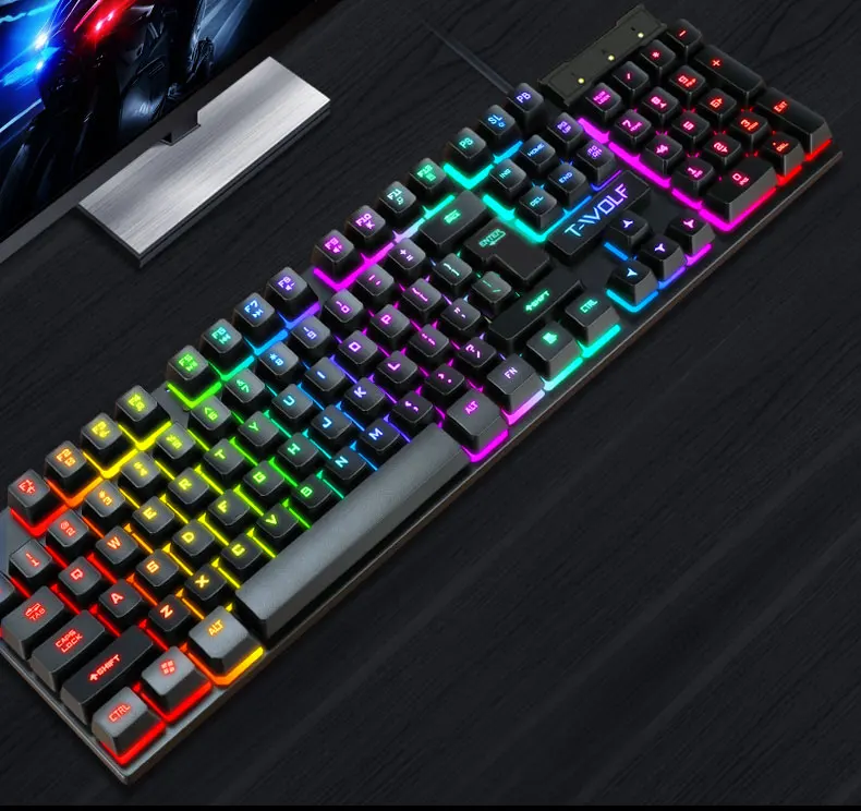 Проводная usb клавиатура и мышь LIVOLF TF200 игровой персонаж светящаяся клавиша испанская