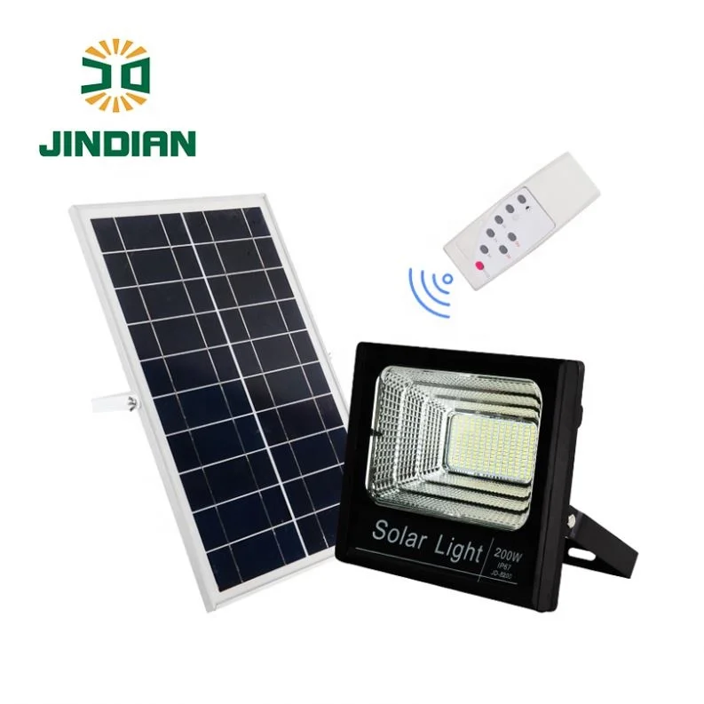 Jindian Remote switch IP67 waterproof outdoor 200 watt led flood light solar 200 watt